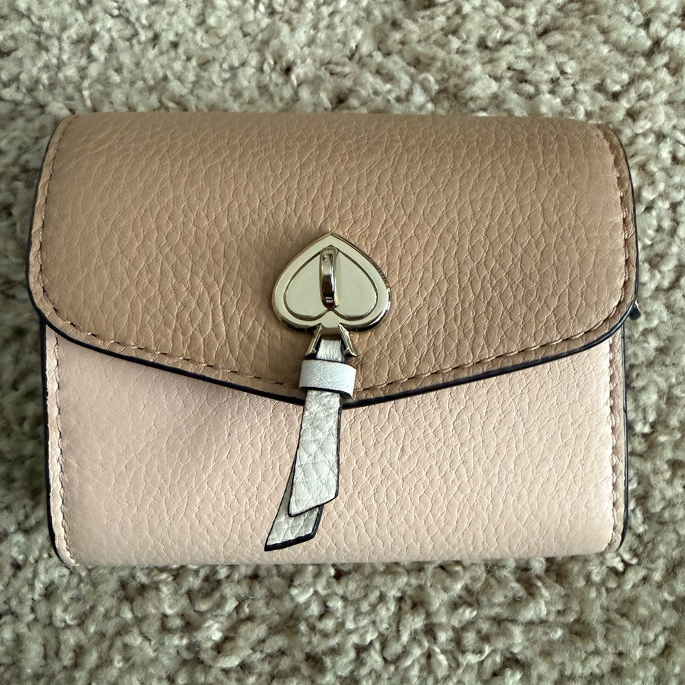 Kate Spade Blush Pebbled Leather Small Flap Wallet